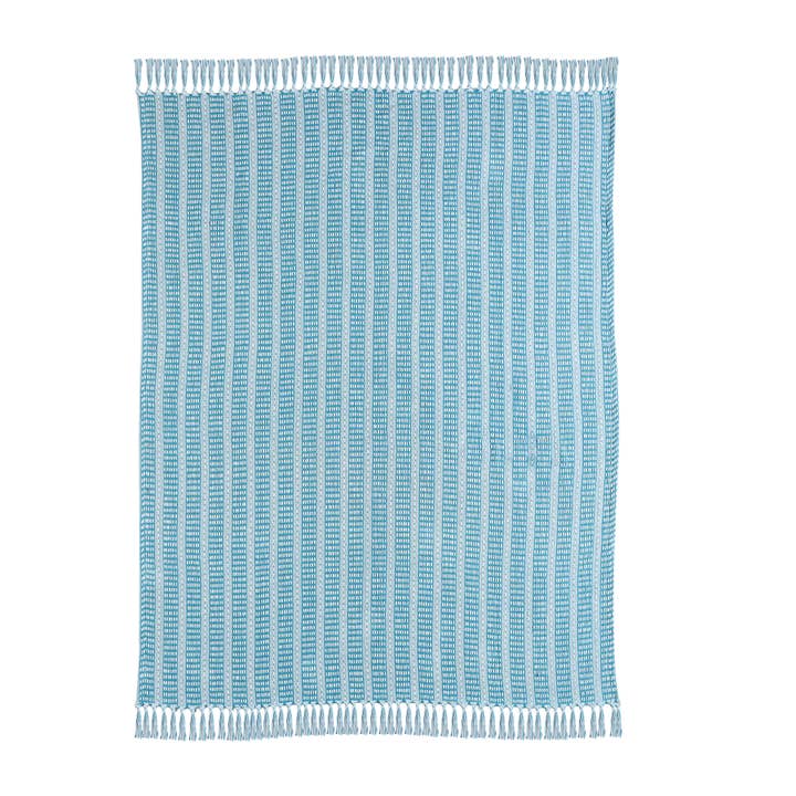 LR Home - Wholesale Throw Blanket - Maui Blue Ridgeline Striped Throw Blanket with Fringe