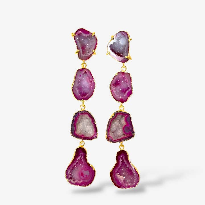 BOUCLES D'OREILLES EN AGATE MYSTIQUE pour la vente par Koda Wearables