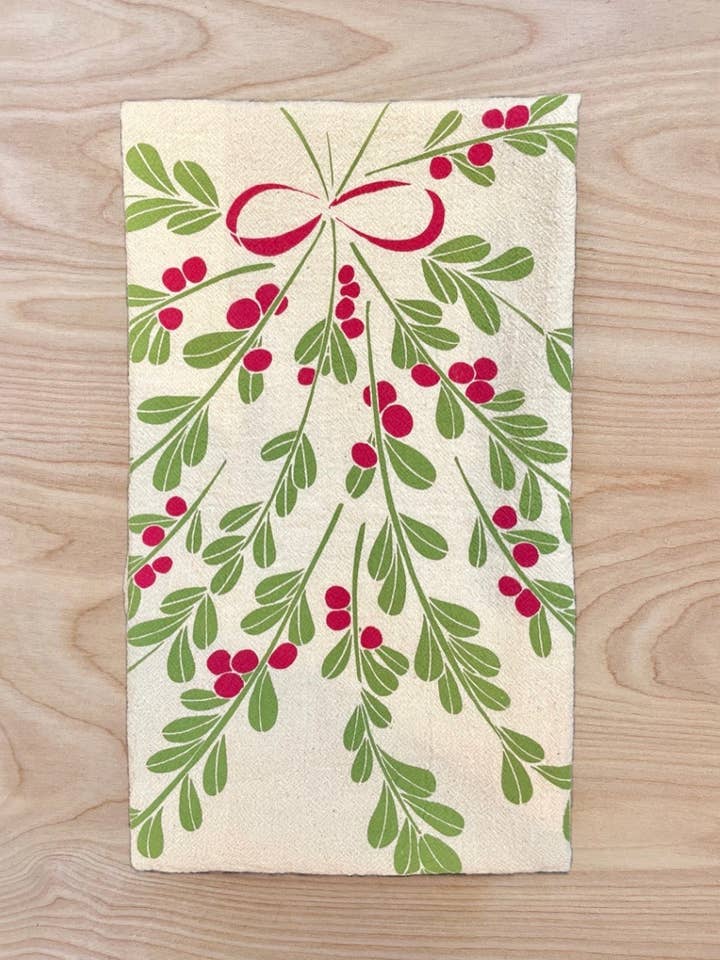 Mistletoe Tea Towel for wholesale by noon designs