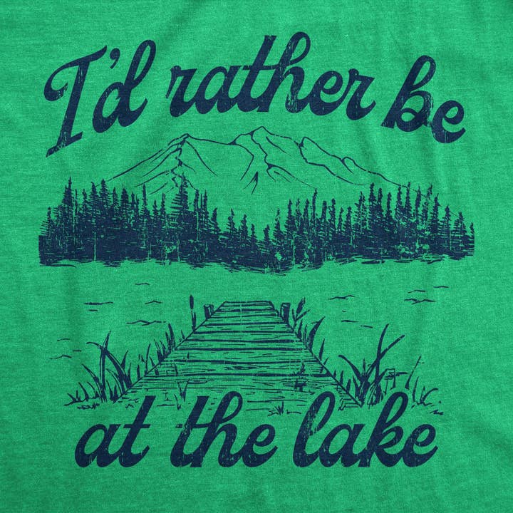 Id Rather Be At The Lake Men's Tshirt Camping Graphic Tee for wholesale by Crazy Dog T-Shirts
