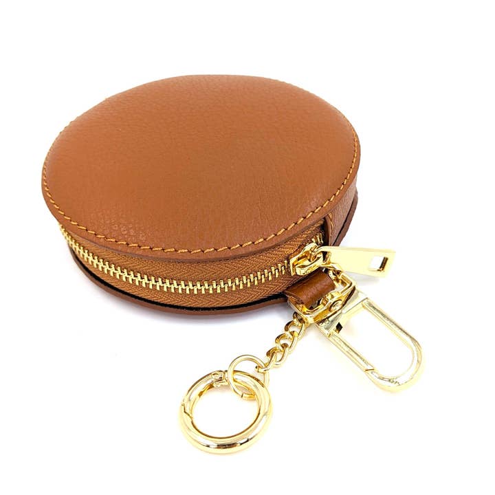 Tempest Designs – wholesale Coin purse – Women’s – Circular leather coin purses with chain link and lobster claw5
