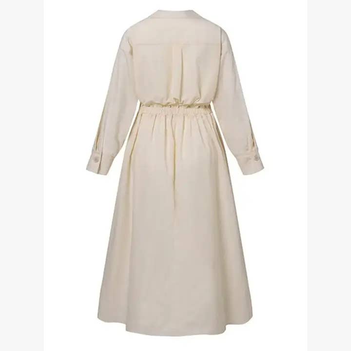 Katinki - Wholesale Dress - Women's - Pleated Waist Long Shirt Dress1