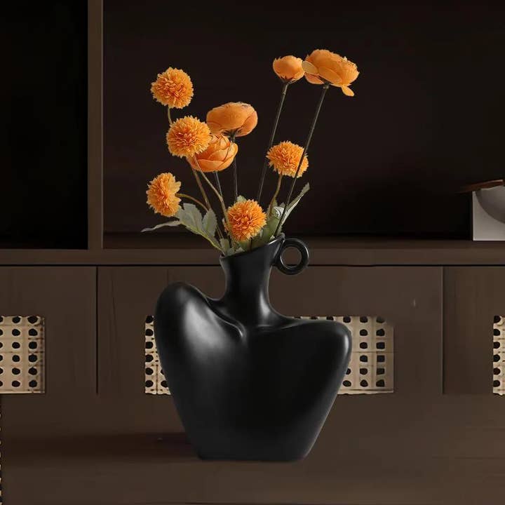 Collarbone Shape Sculptural Ceramic Vase Modern Decor for wholesale by Alijie Design