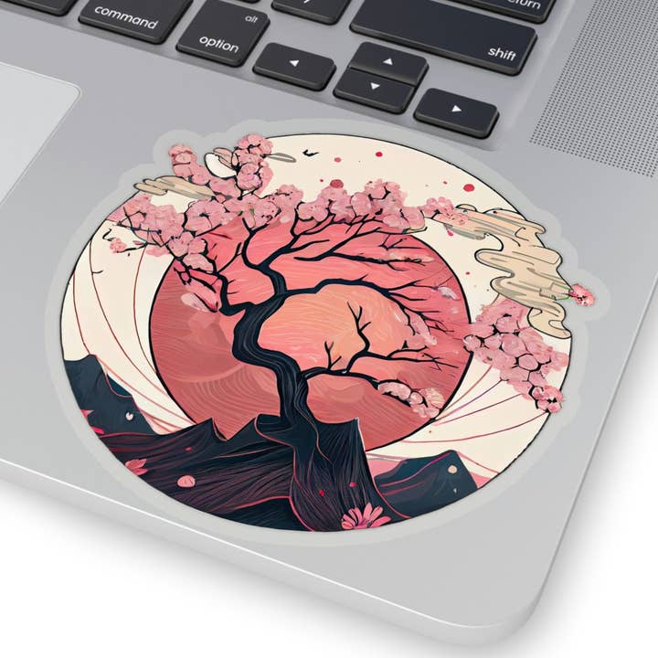 Smartstead Homestead - Wholesale Sticker - Waterproof Vinyl Sticker - Delicate Cherry Blossom Tree0