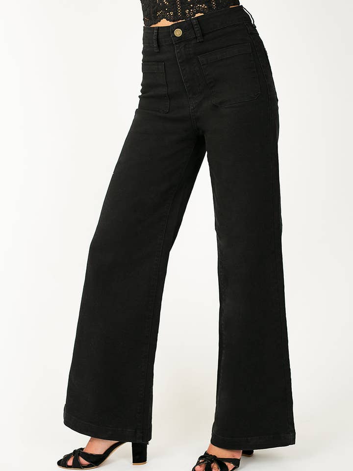 Dames Avina Broek in Zwart voor wholesale door Joyfolie