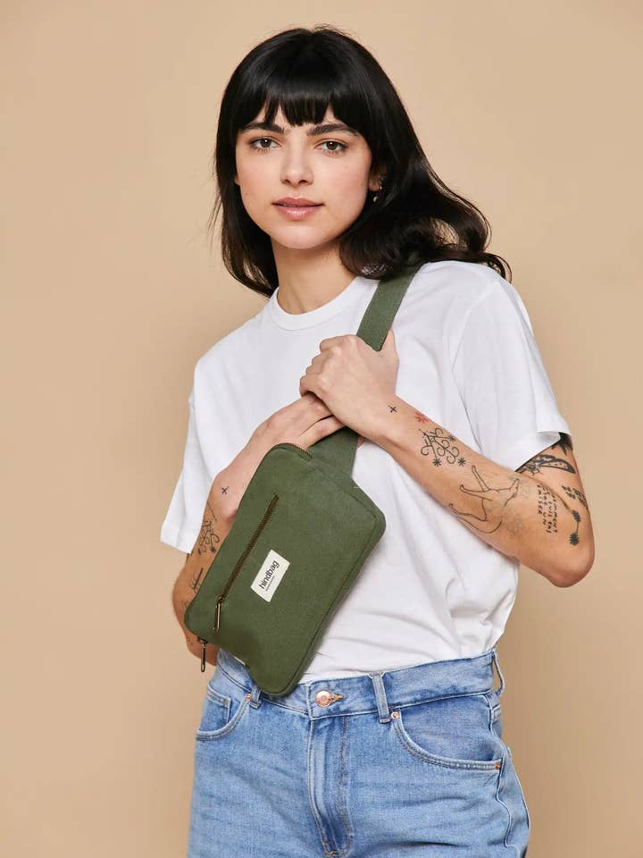 Harry Olive green fanny pack for wholesale by Hindbag