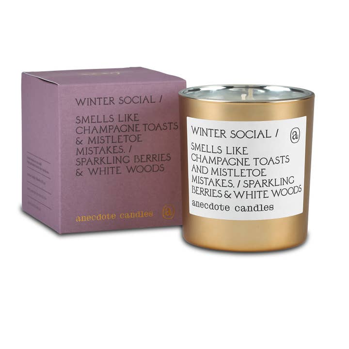 Anecdote Candles - Wholesale Jar/Filled Candle - Winter Social (Berries & White Woods)Â Gold Tumbler Candle