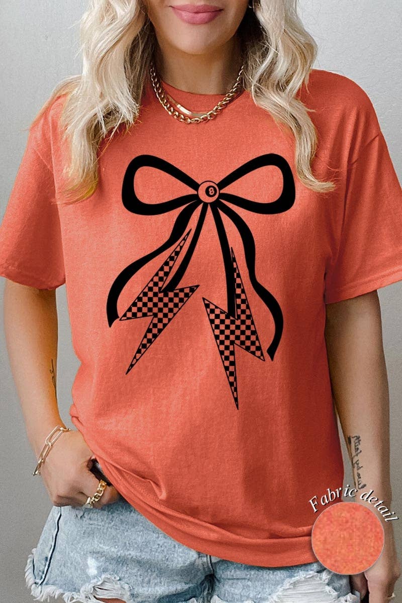 COLORBEAR - Wholesale T-Shirt (Graphic) - Women's - Lightning Bolt Bow Graphic Plus Heavy Cotton Tee6