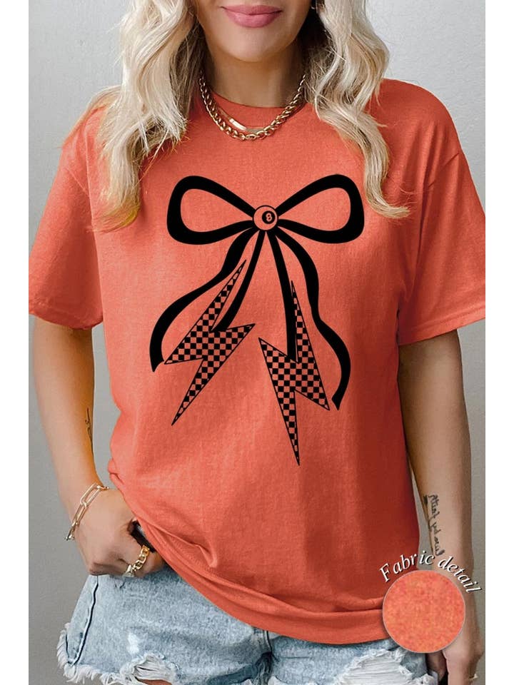 COLORBEAR - Wholesale T-Shirt (Graphic) - Women's - Lightning Bolt Bow Graphic Plus Heavy Cotton Tee6