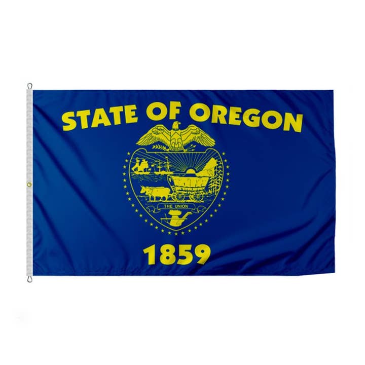 Bandiera dello Stato dell'Oregon AGAS 8x12 ft - Stampata in nylon 200D per la vendita all'ingrosso da parte di AGAS MFG INC