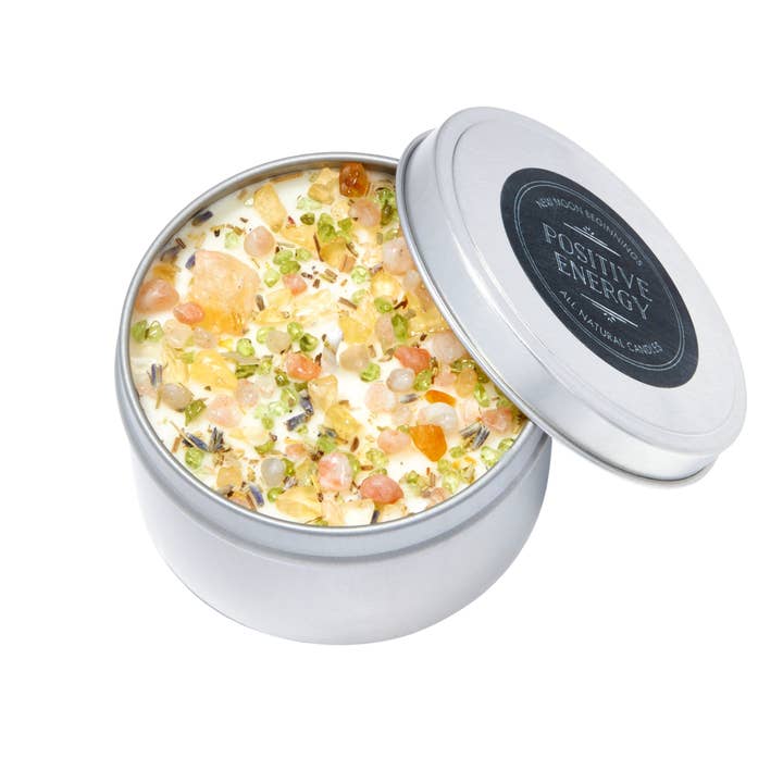 New Moon Beginnings - Wholesale Jar/Filled Candle - Positive Energy Candle - Soy Candles - Herb & Crystal Candle9