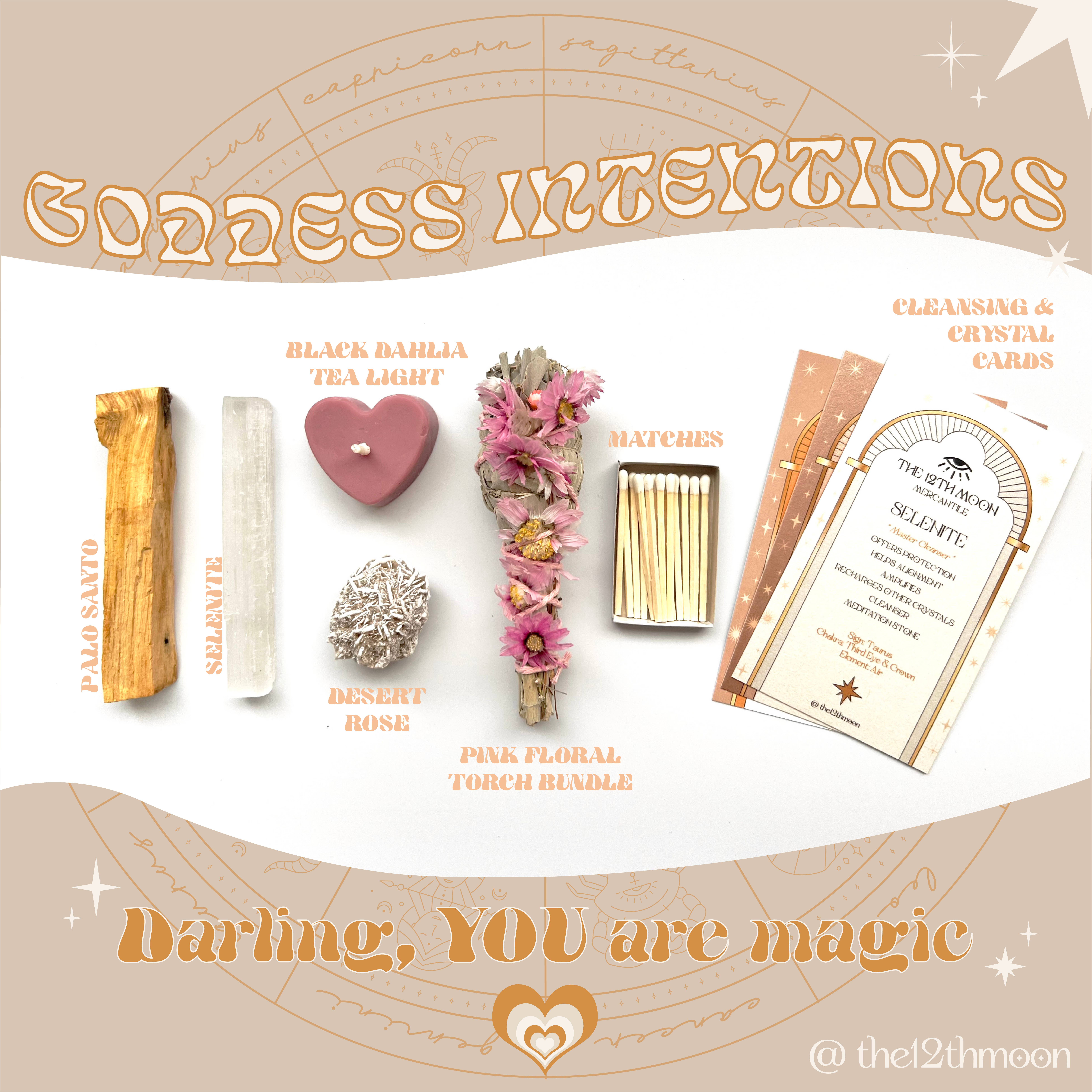 The 12th Moon - Wholesale Meditation Supplies - GODDESS INTENTION KIT - Self-Care Ritual Kit - Gifting0