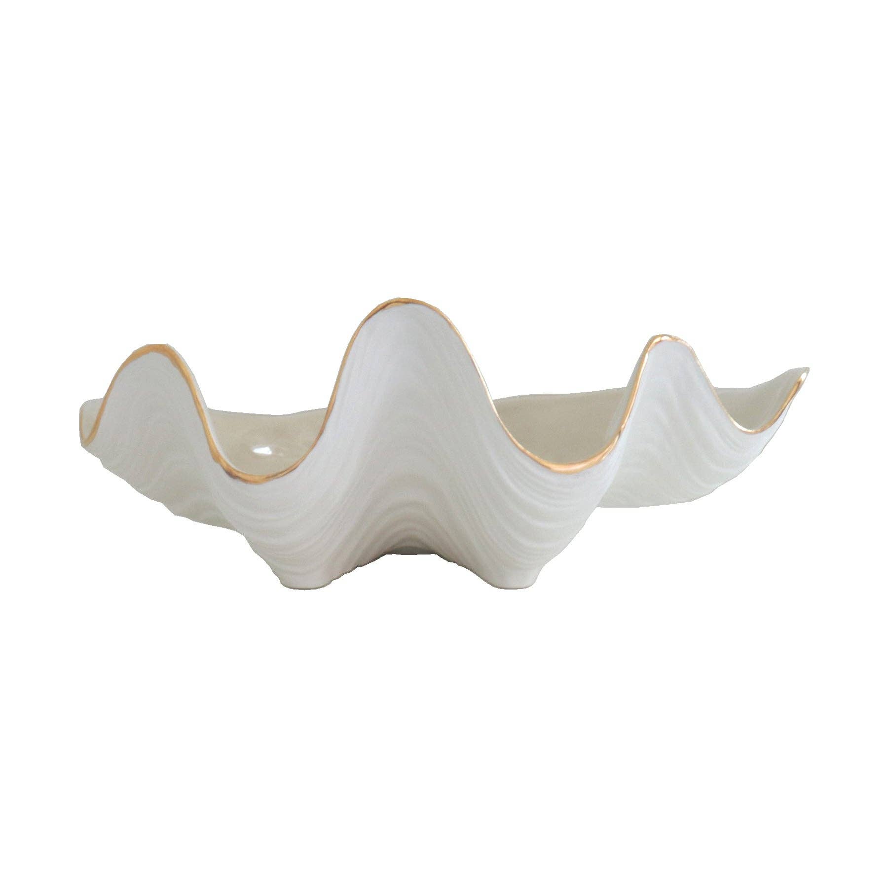Lo Home | Ruby Clay - Wholesale Decorative Plate/Dish/Bowl - Clam Shell Bowl with 22K Gold Accent31