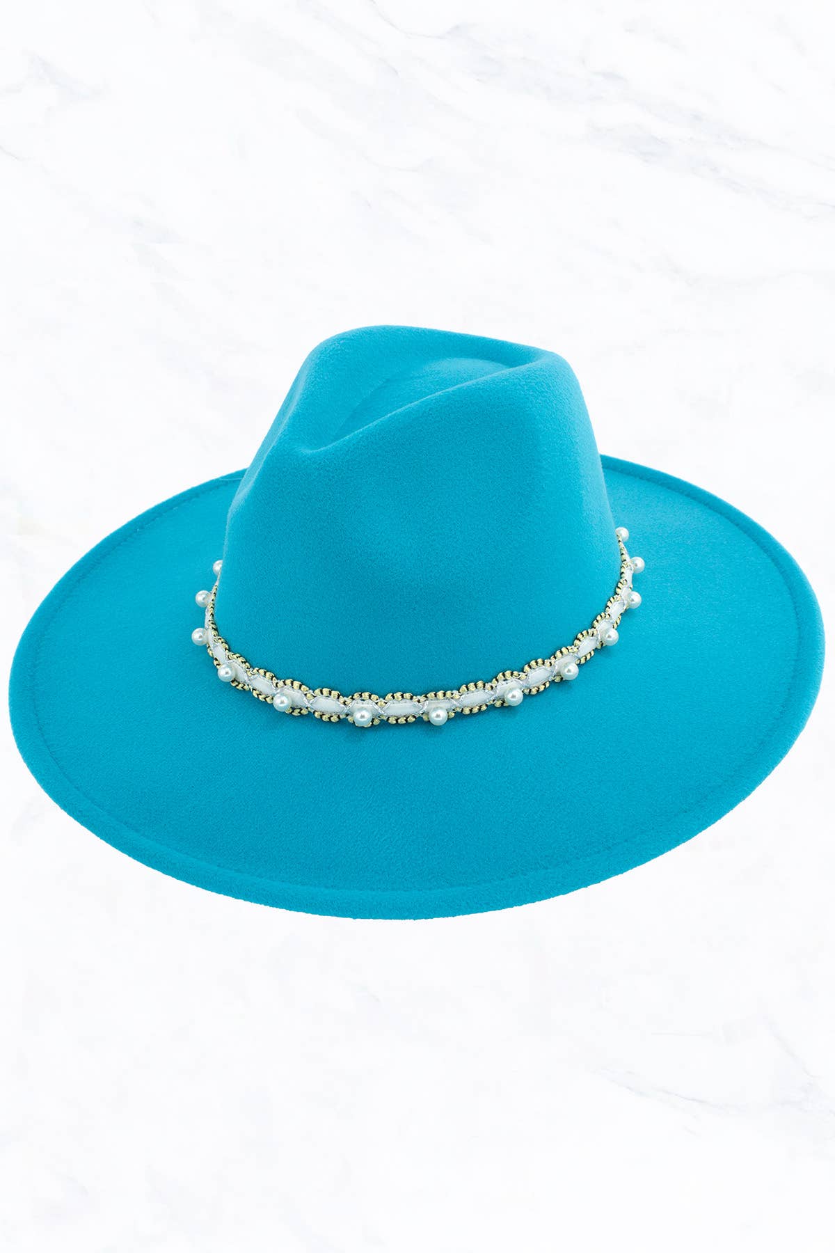 Suzie Q USA - Wholesale Fedora - Women's - Big Brim Peach Heart Top Jazz Hat with Pearl Belt26