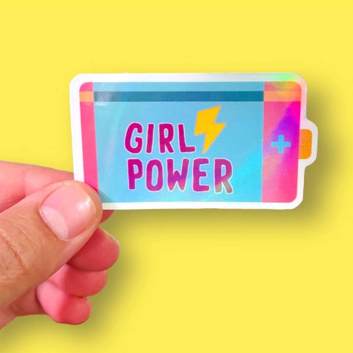 Tiny Baker Creations - Wholesale Sticker - Girl Power Holographic Sticker | Feminist Sticker | Empower