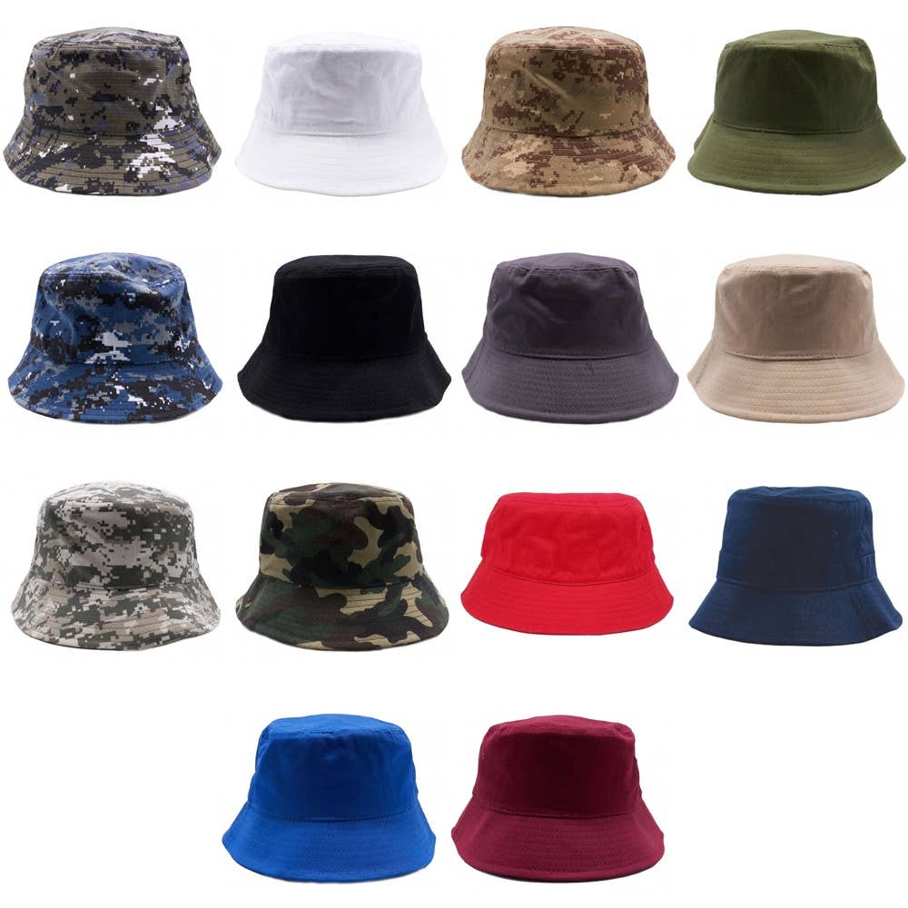 DOBBI - Wholesale Bucket Hat - Women's - PLAIN WASHED COTTON FISHERMAN BUCKET HATS14