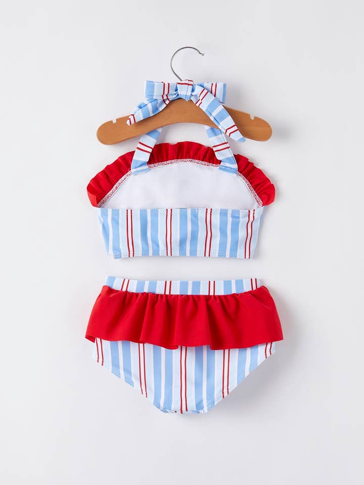 Rylee Faith Designs - Wholesale Two Piece Swimsuit - Kids - Independence Day Ice Cream Stripe Swimsuit