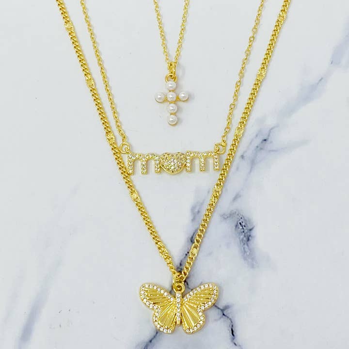 Ellison+Young - Wholesale Halskettinghanger - Shell Pearl Cross ketting3