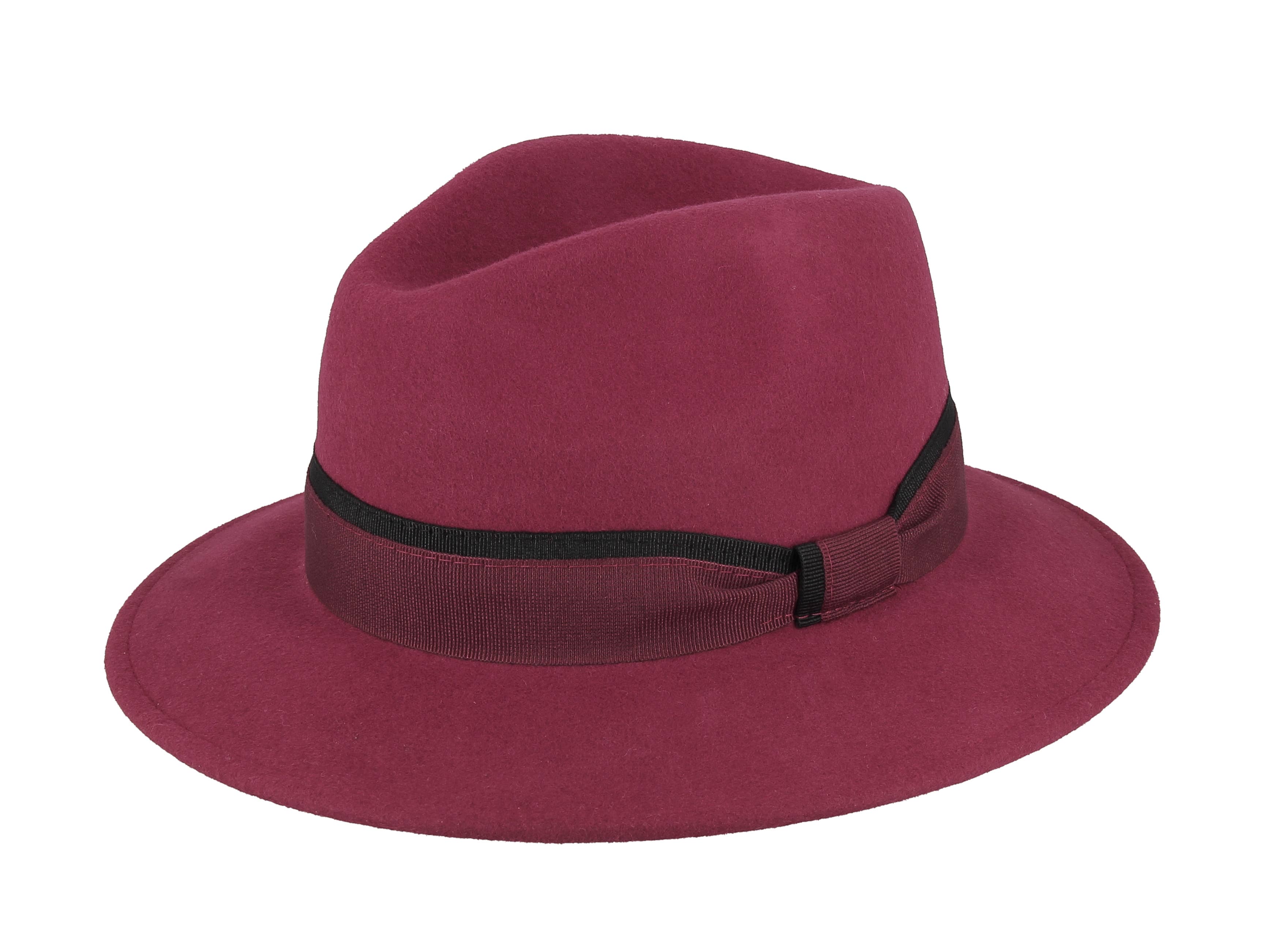 M BY FLECHET - ESSENTIALS - ALP1 – Engroshandel Bucket hat - Dame – Uldfilt Fedora-hat med tofarvet grosgrain - 1Hs2583