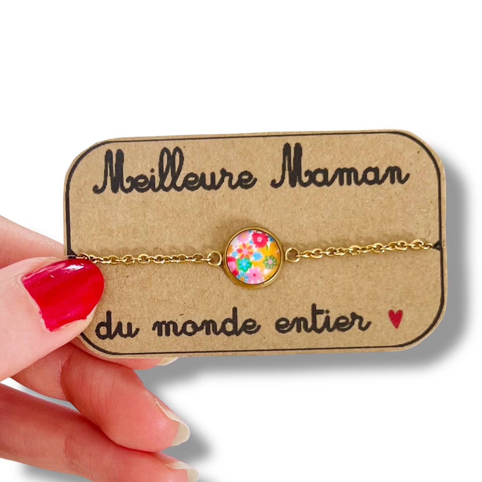 Dans l'Air du Temps Bijoux - Vendita all'ingrosso Braccialetto con ciondolo/pendente - Braccialetto in acciaio inox « Best Mom in the World »6