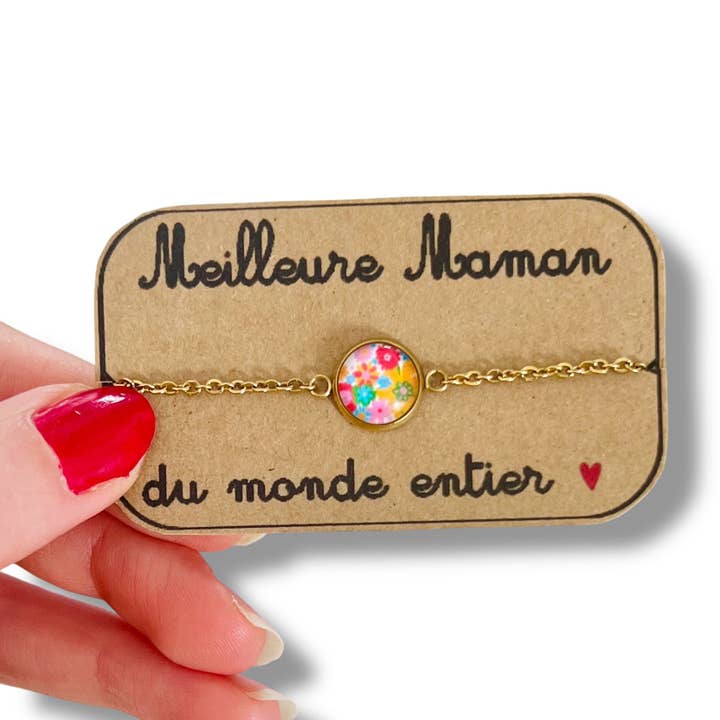 Dans l'Air du Temps Bijoux - Vente Bracelets à breloques/pendentifs - Bracelet Acier Inoxydable Meilleure Maman du Monde6