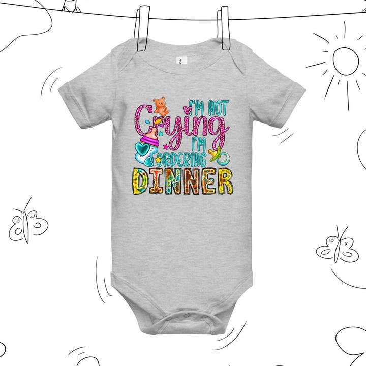 I'm not crying...Baby short sleeve one piece for wholesale by SUNFLOWER DREAMS BOUTIQUE