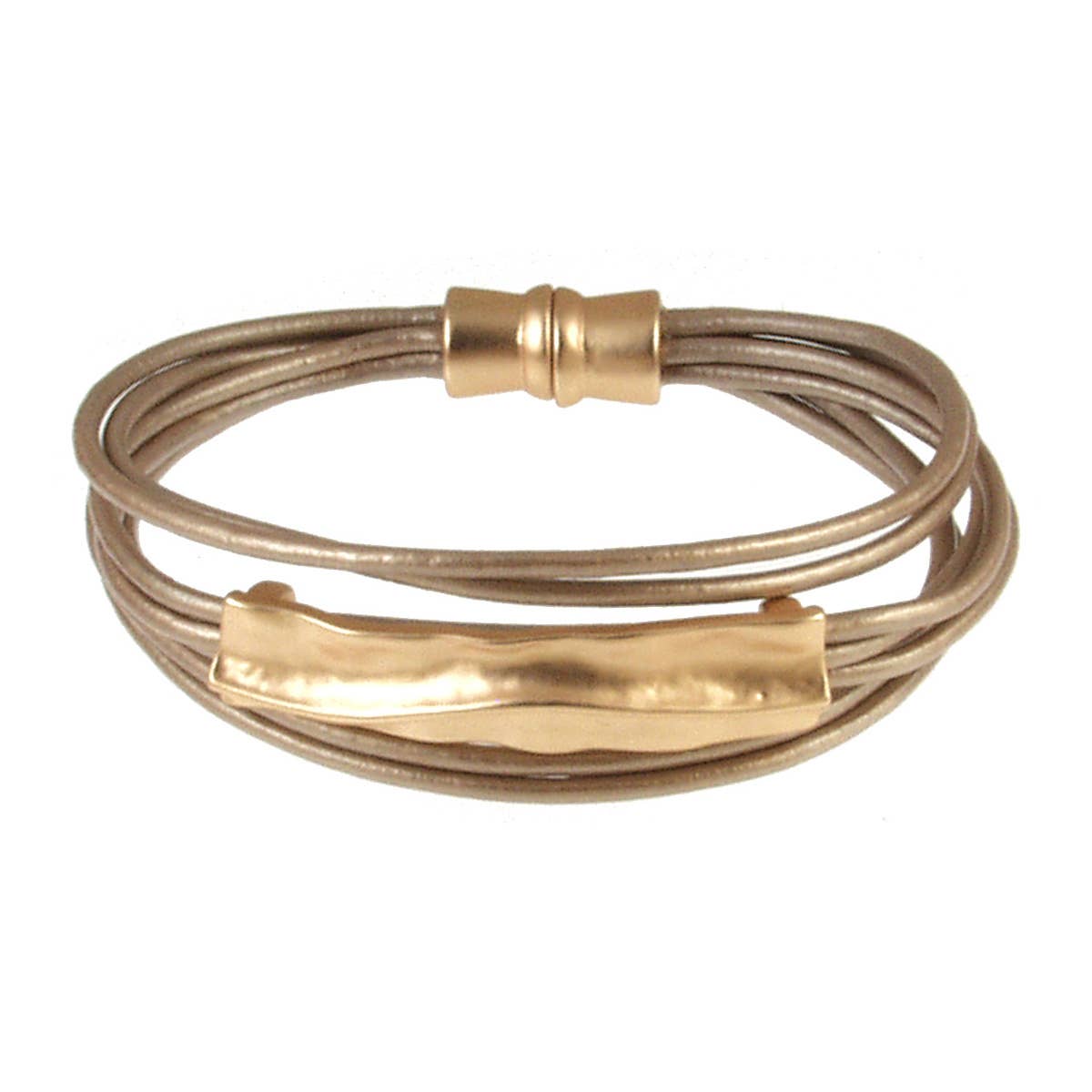 Origin Jewelry - Wholesale Bangle Bracelet - Wavy metal design magnetic closure bracelet1