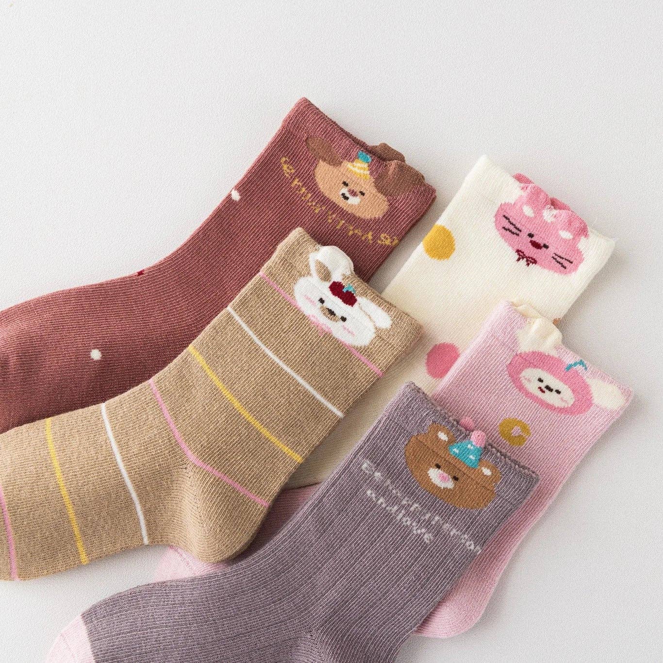 Multicolore Lot de 5 Chaussettes Animaux en Fête I Bébé et Enfant en vente sur Faire3
