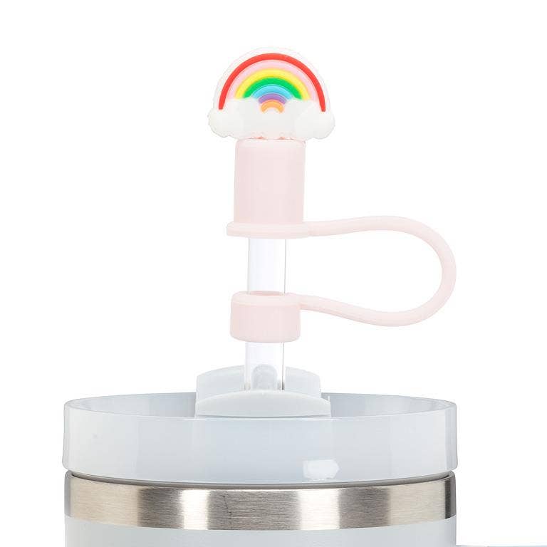 Abbott – wholesale Drinking straw – Set of 3 Assorted Jumbo Straws with Rainbow & Heart Caps13"H3