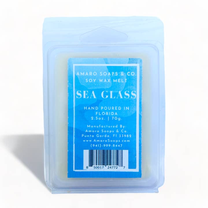Sea Glass Soy Wax Melt per la vendita all'ingrosso da parte di Amaro Soaps & Co.