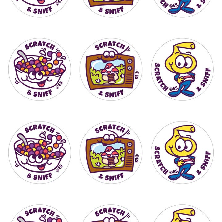 EverythingSmells, LLC - Wholesale Sticker - Saturday Morning Cartoons EverythingSmells Scratch & Sniff Stickers