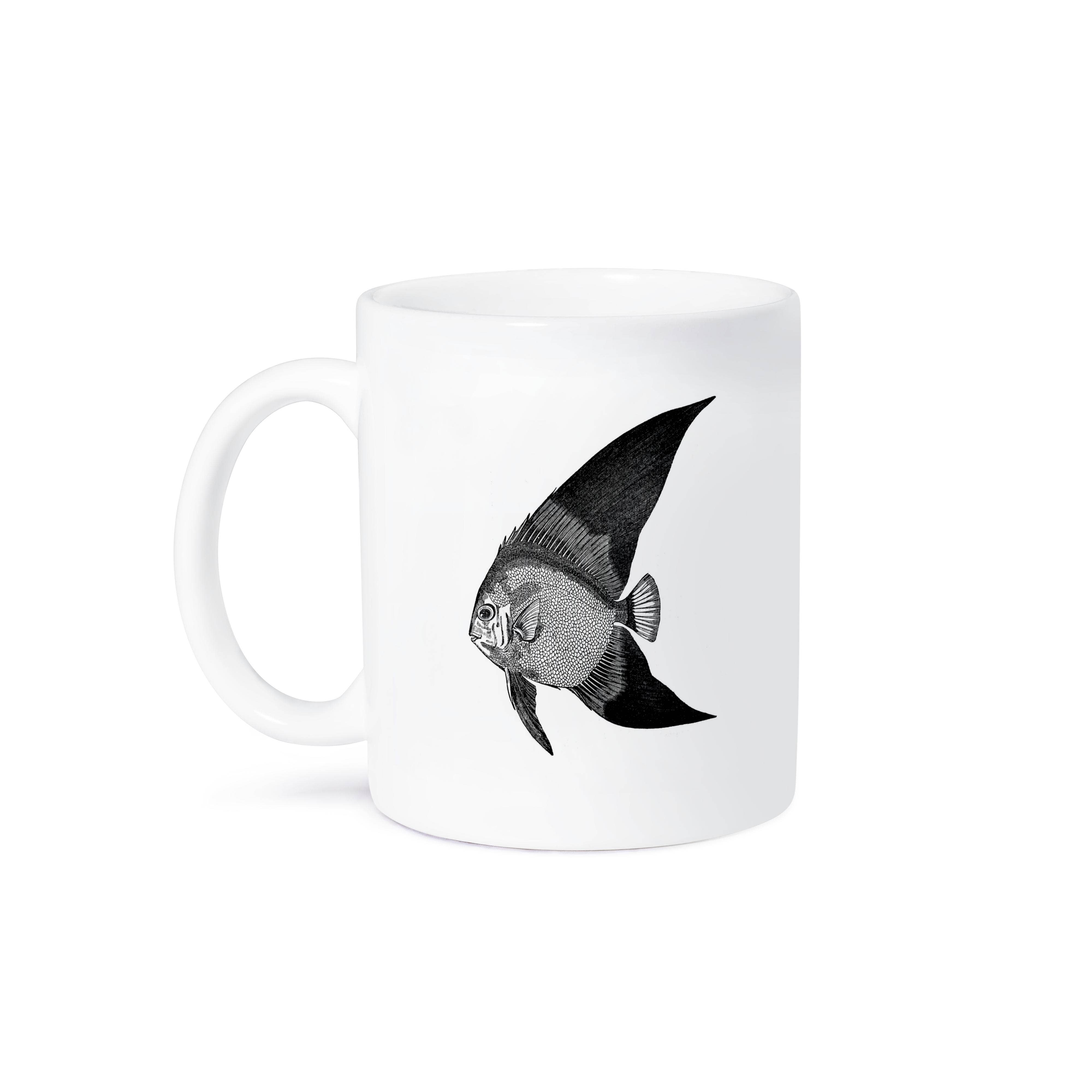 3dRose - Wholesale Coffee Mug - 3dRose, Tropical Fish vintage black and white illustration. exotic fins fishes, Mug8