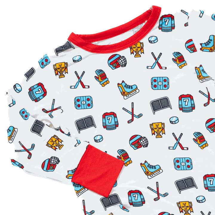 Tailgate Tikes - Wholesale Sleepwear Set - Kids - Hockey Two-Piece Pajama Set6