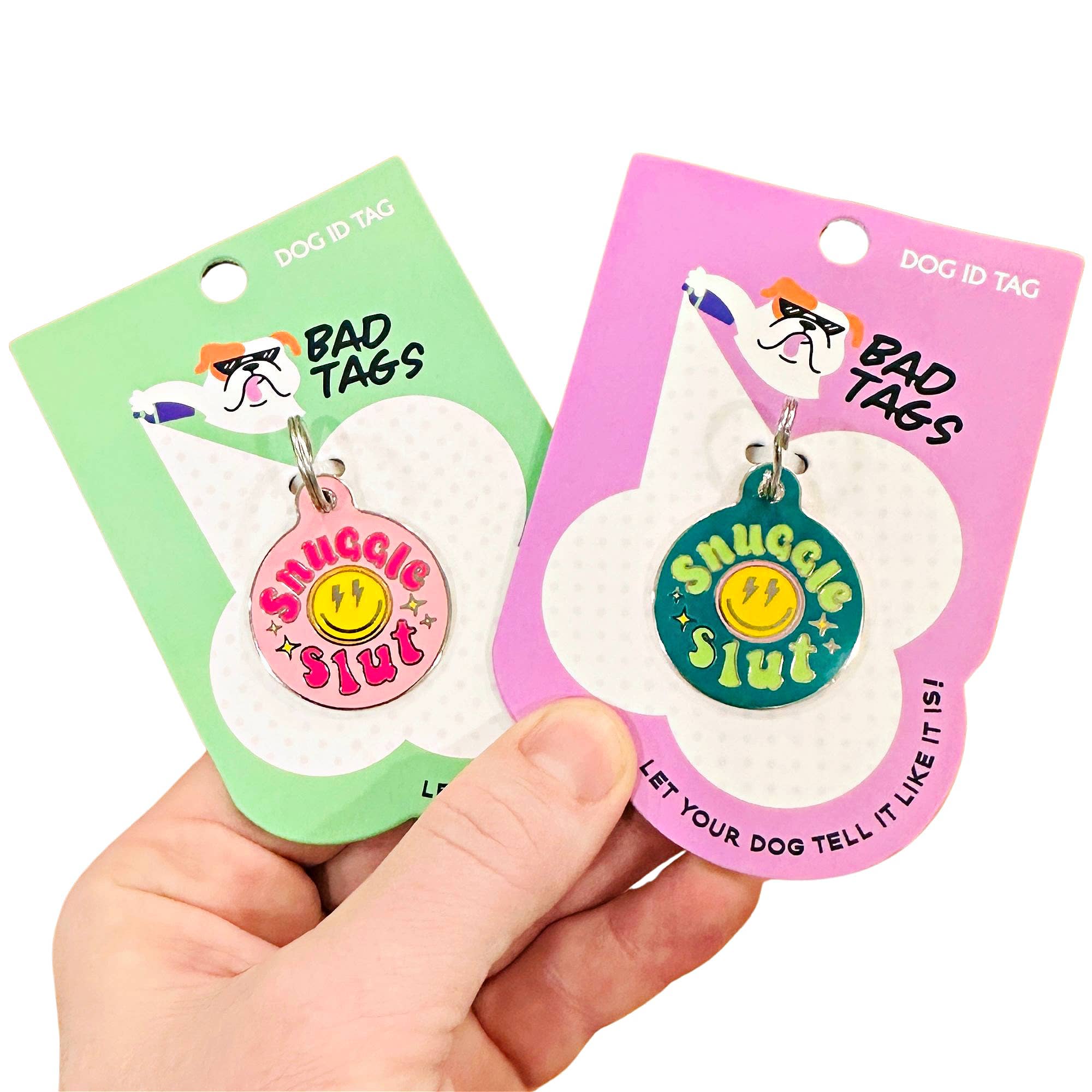 Bad Tags - Wholesale Pet Identification Tag - Cat/Dog - Enamel Dog Tag with Scannable ID - Snuggle Slut1