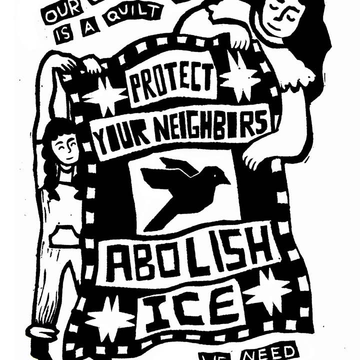 Coyotesnout - Wholesale Sticker - PACK of 50 - Our Community is a Quilt - Abolish ICE