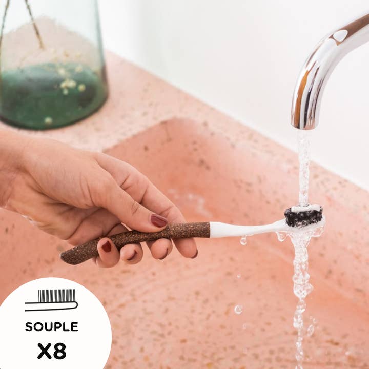 Zahnbürste mit auswechselbarem Kopf — Edith Liège für den Großhandel von Bioseptyl-1845-Empreinte