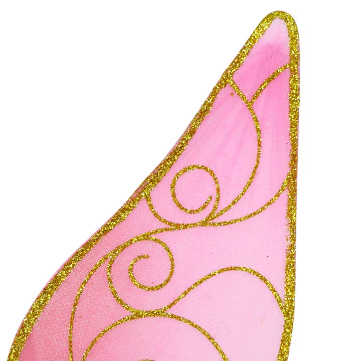 Pink Poppy USA - Wholesale Costume - Kids - Butterfly Ballet Pink & Gold Sparkle Wire Wings | Pack of 2
