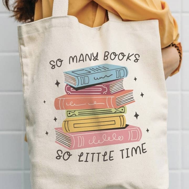 Peach Closet - Wholesale Tote Bag - Women's - So Many Books So Little Time Canvas Bag0