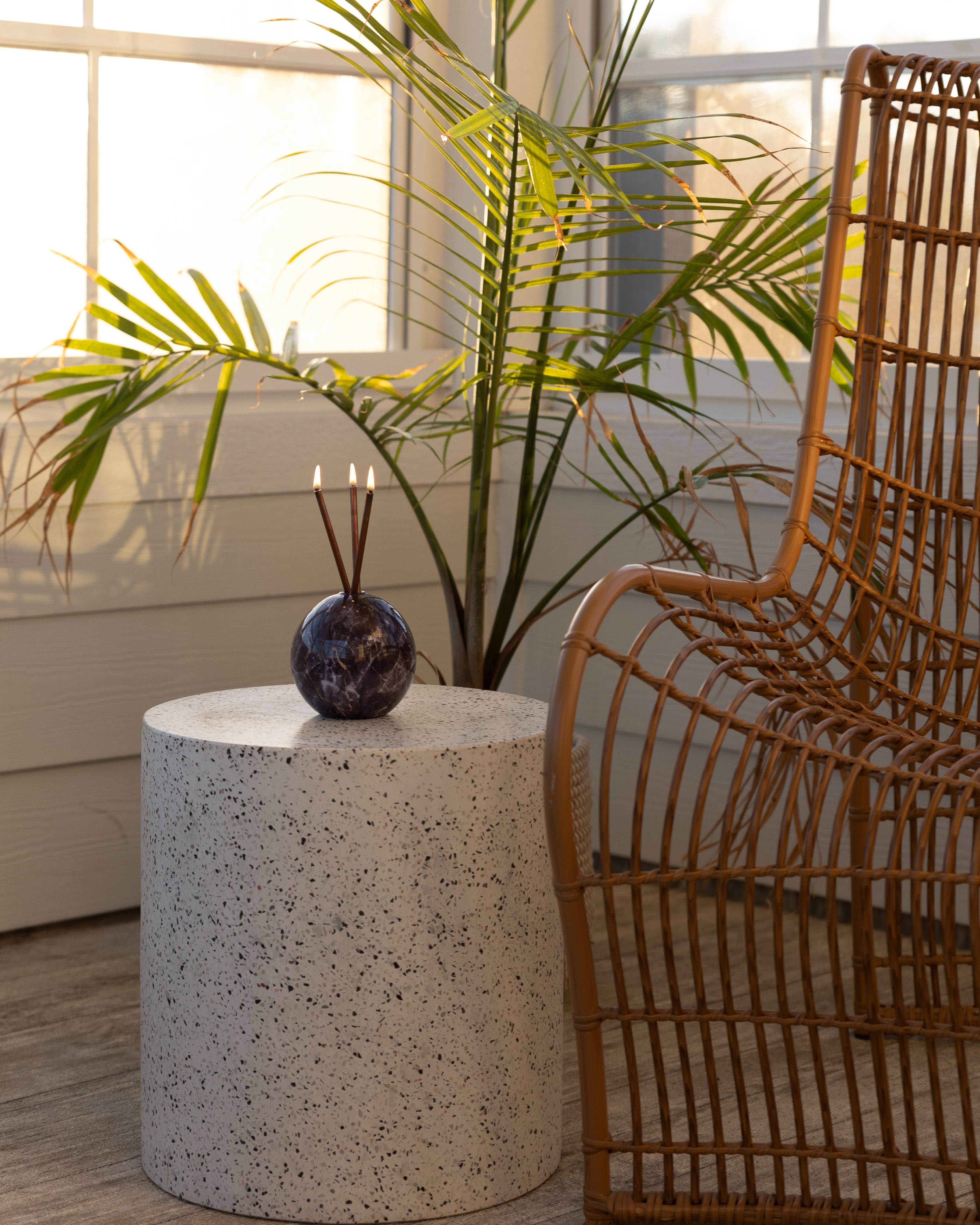 Everlasting Candle Co. - Wholesale Candle Holder - Neva Vase, Charcoal Marble Candle Holder [x6 Vases]7