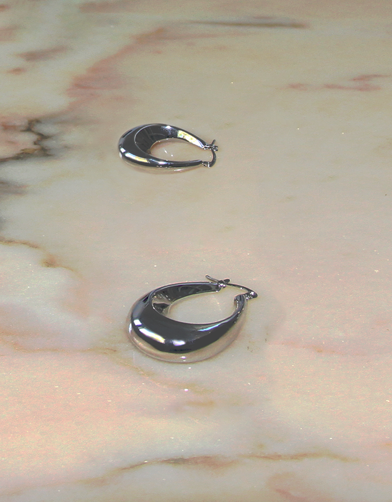 SILVER GINA TEARDROP HOOP EARRINGS for wholesale on Faire1