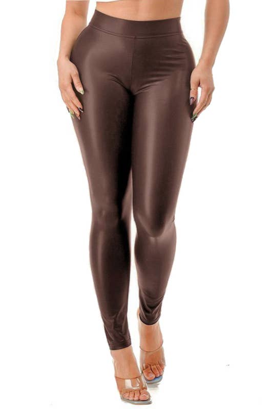 Color 5 - Vendita all'ingrosso Leggings - Donna - Leggings skinny in ecopelle PU con fodera in pile e vita alta13