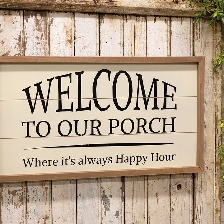 The Hearthside Collection - Wholesale Sign - Welcome to Our Porch Shiplap Framed Sign, 2 Assorted2