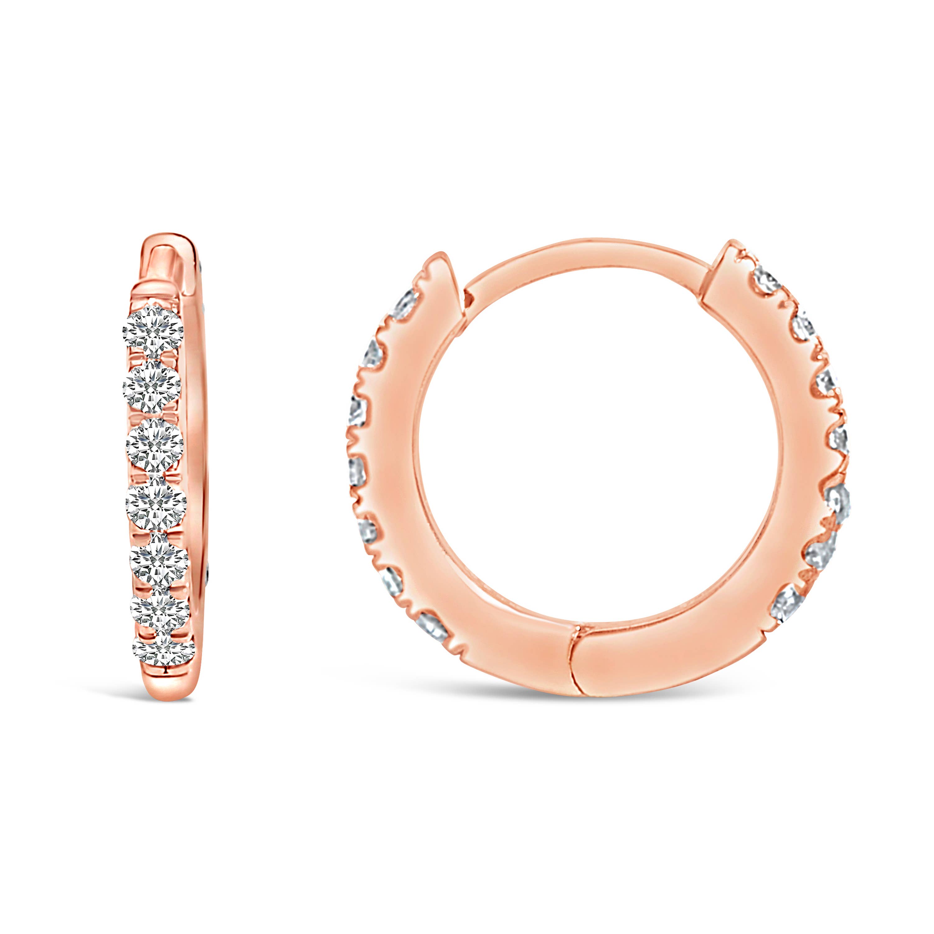 Infinite Jewels - Wholesale Hoop Earrings - 10K Gold 1/4 Cttw Diamond Double Sided Huggie Hoop Earrings2