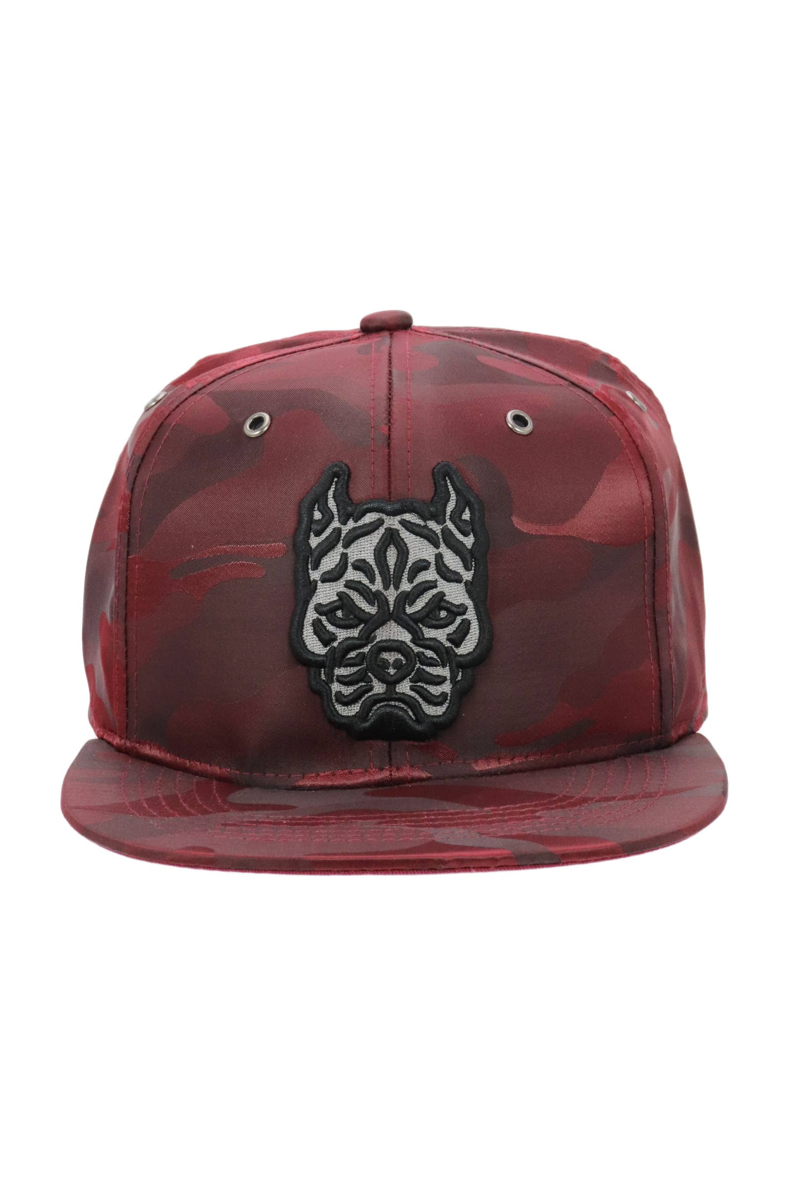 Cap Zone - Wholesale Flat Brim Cap - Unisex - Pitbull Dog Nylon Camo Flat Bill Snapback7
