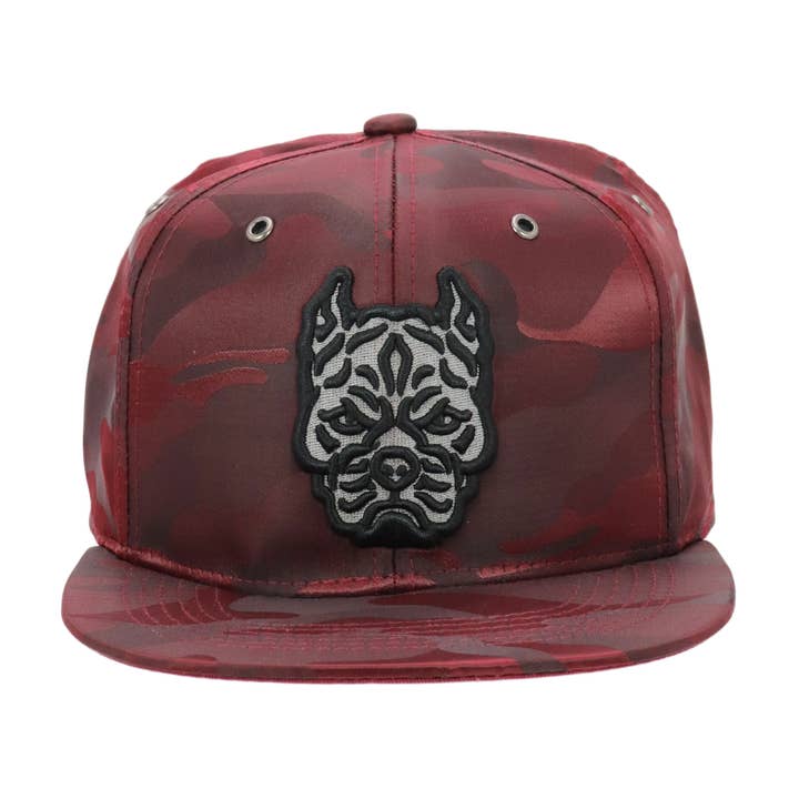 Cap Zone - Wholesale Flat Brim Cap - Unisex - Pitbull Dog Nylon Camo Flat Bill Snapback7