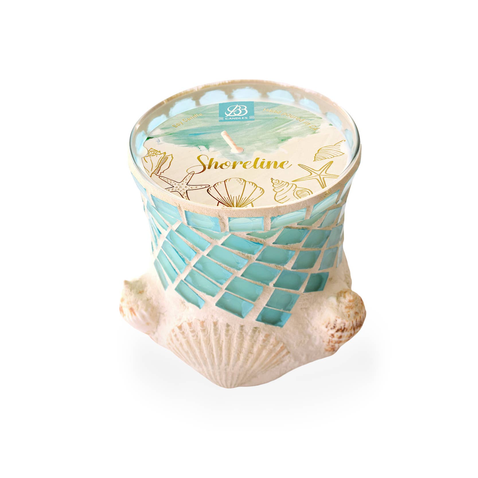 REMOVED BRAND - Vente Bougie en bocal - Shoreline - Bougie Coastal Home Decor de 13 oz au vétiver à la noix de coco2