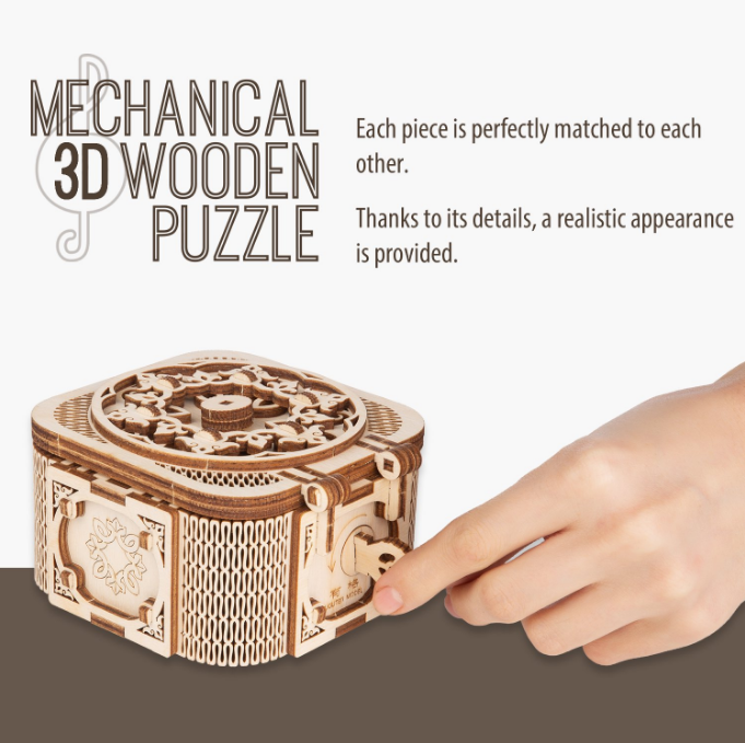 EDNA LABS - Wholesale DIY Craft Kit - RETRAGO 3D Wooden Music Box Puzzle – 61‑Piece DIY Kit3