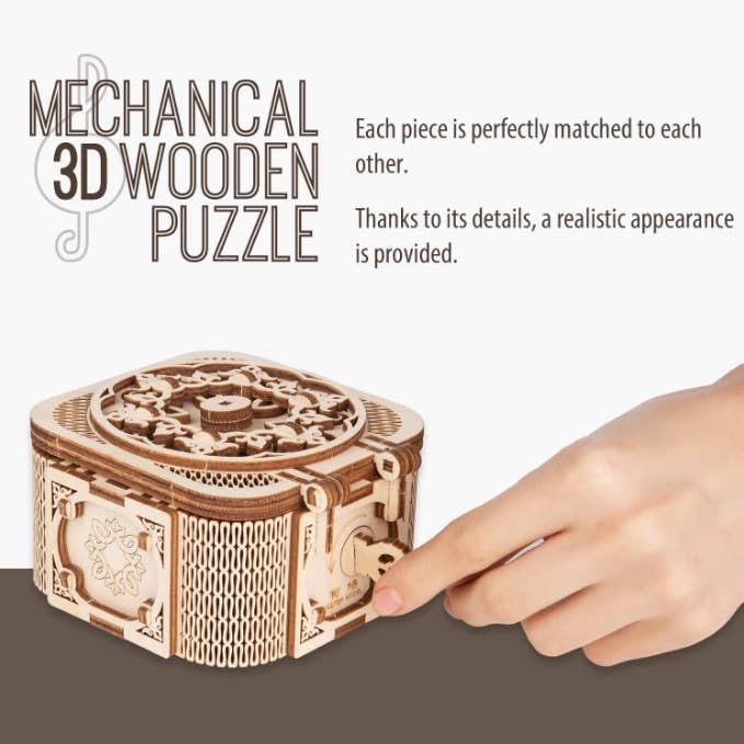 EDNA LABS - Wholesale DIY Craft Kit - RETRAGO 3D Wooden Music Box Puzzle – 61‑Piece DIY Kit3
