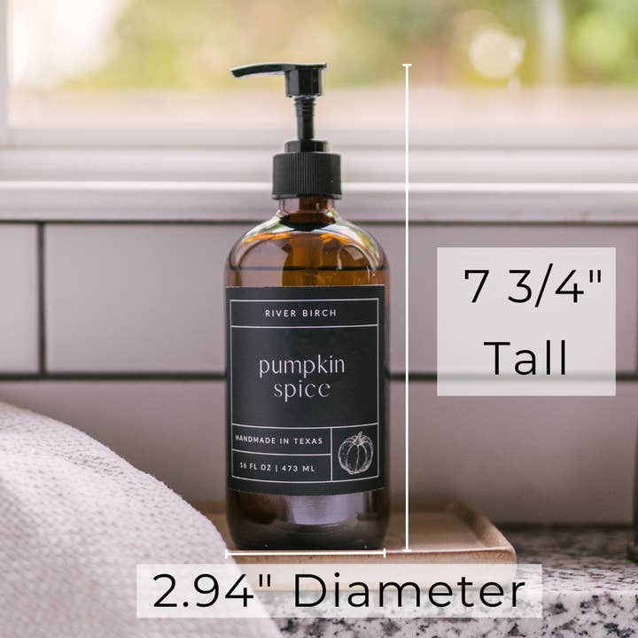 River Birch Candles - Wholesale Hand Soap/Wash - 16oz Amber Hand Soap Unlabeled for Private Label - Brandless4