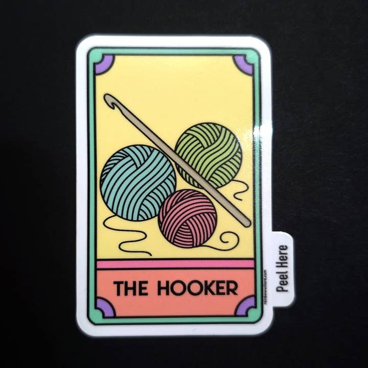 The Hooker Vinyl Sticker for wholesale by Rainbow Willard Studio